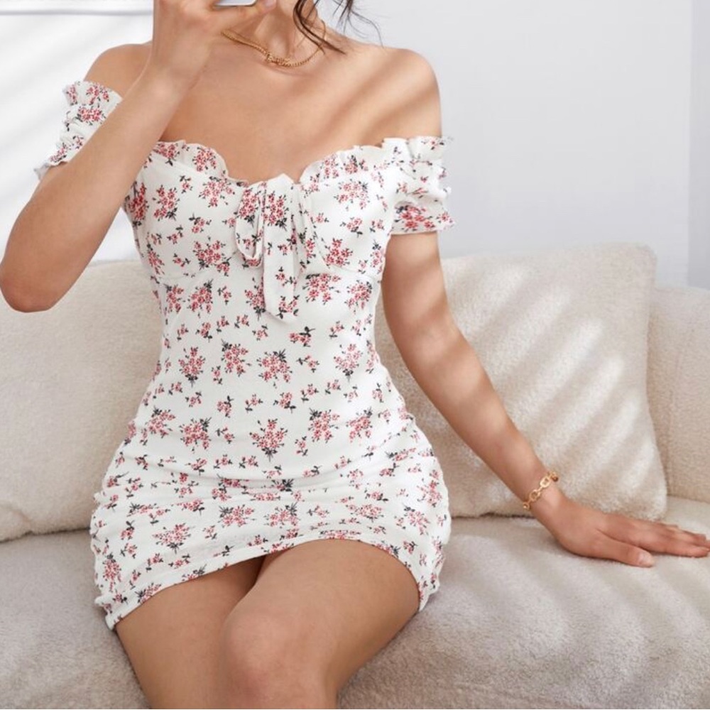 Off shoulder floral dress